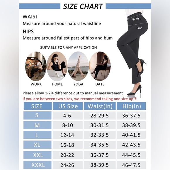 New PMIYS Stretchy Dress Pants for Women Bootcut Yoga Pants Wide Leg - Picture 8 of 8